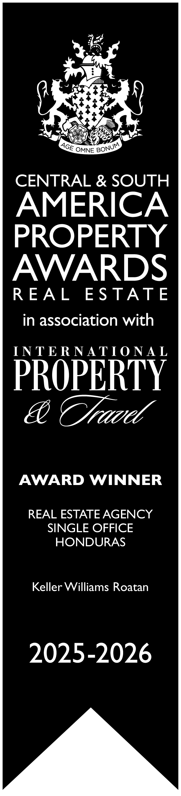Central & South America Property Awards 2025-2026 — Award Winner, Real Estate Agency Single Office Honduras, Keller Williams Roatan